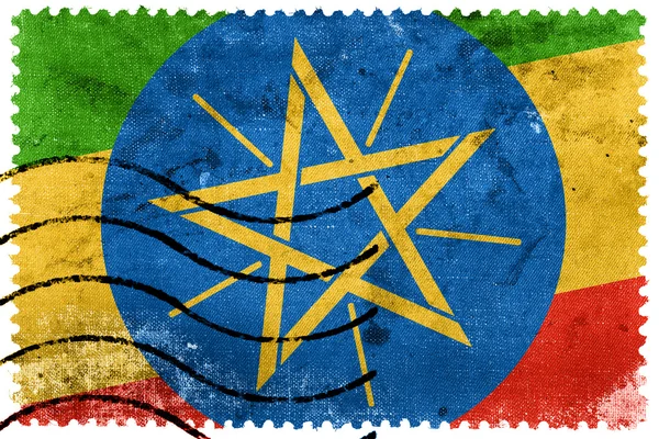 Ethiopia Flag - old postage stamp — Stock Photo, Image