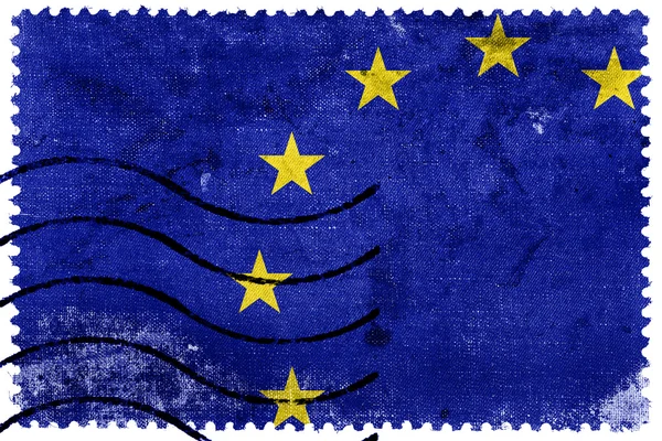 Europeiska unionens flagga - gamla frimärke — Stockfoto