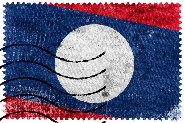老挝国旗-旧邮票 — 图库照片