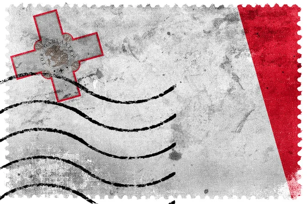 Malta flag - alte Briefmarke — Stockfoto