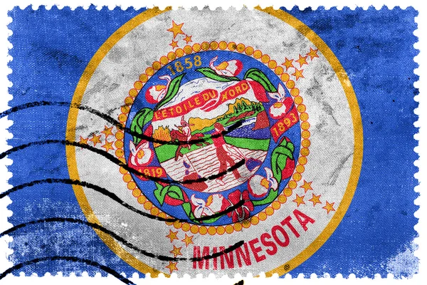 Minnesota State Flag - old postage stamp — Stock Photo, Image