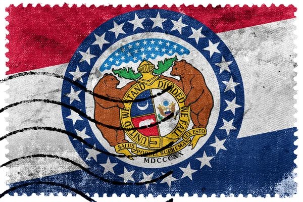 Bandeira do Estado do Missouri - antigo selo postal — Fotografia de Stock