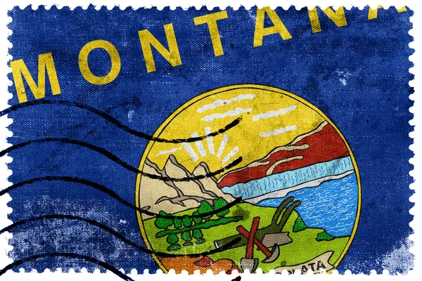 モンタナ州の旗 - 古い切手 — ストック写真
