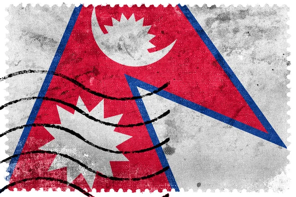 Bandeira do Nepal - antigo selo postal — Fotografia de Stock