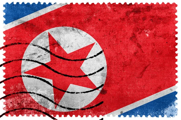 Flaga Korei Północnej - stary znaczek — Zdjęcie stockowe