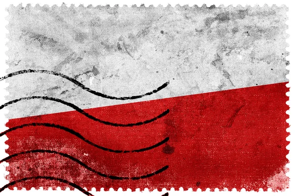 Polnische Flagge - alte Briefmarke — Stockfoto