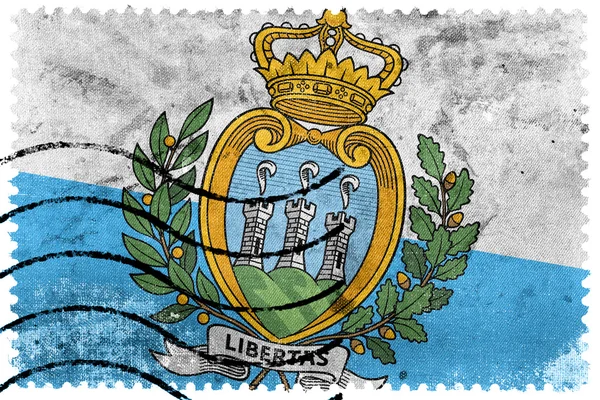 Bandeira de San Marino - antigo selo postal — Fotografia de Stock