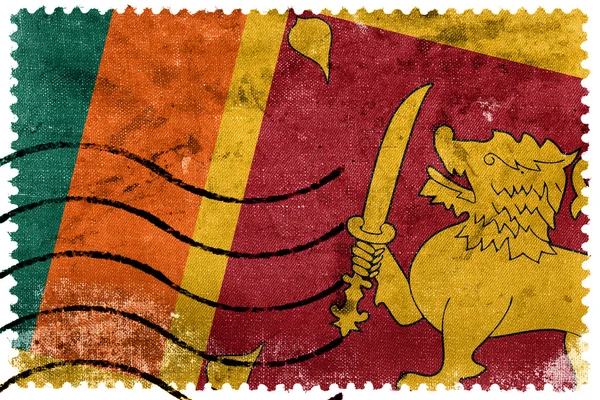 Sri lanka flag - alte Briefmarke — Stockfoto