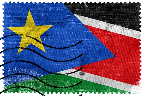 Bandiera del Sud Sudan - vecchio francobollo — Foto Stock