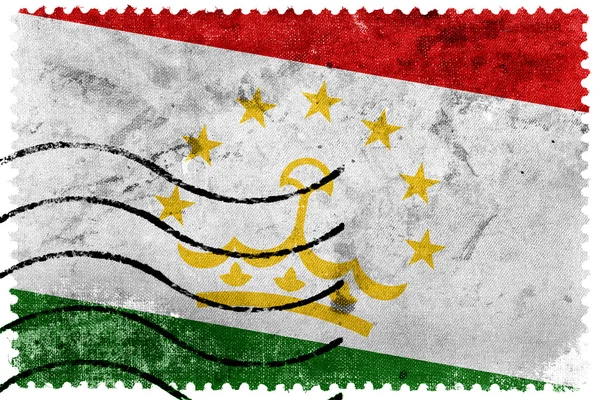 Tadzjikistans flagga - gamla frimärke — Stockfoto