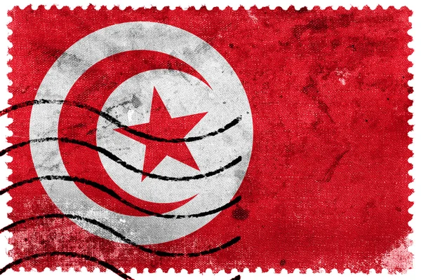 Tunisia flag - alte Briefmarke — Stockfoto