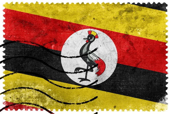 Vlajka Ugandy - staré poštovní známka — Stock fotografie
