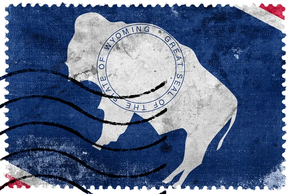 Wyoming State Flag - old postage stamp — Stock Photo, Image