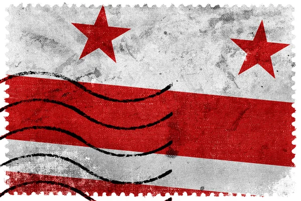 Washington Dc vlajka - staré poštovní známka — Stock fotografie