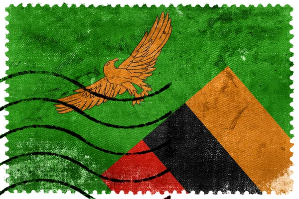 Bandeira da Zâmbia - antigo selo postal — Fotografia de Stock