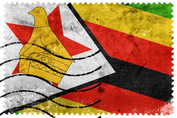 津巴布韦国旗-旧邮票 — 图库照片