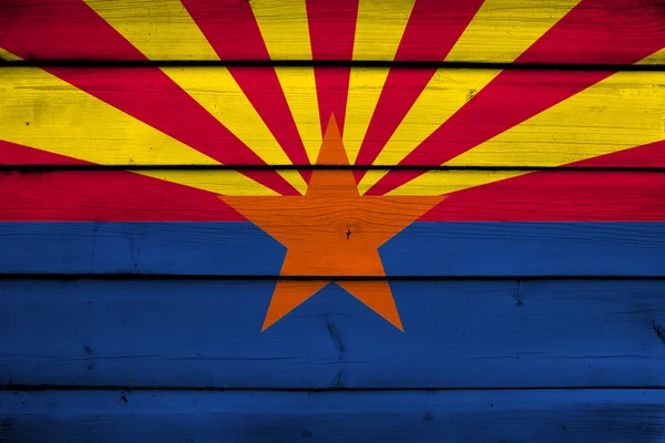 Bandera del Estado de Arizona sobre fondo de madera —  Fotos de Stock