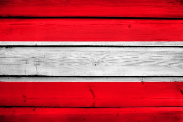 Austria Flag on wood background — Stock Photo, Image