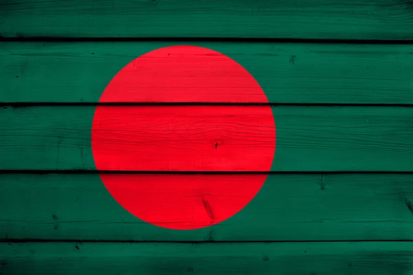 Bandera de Bangladesh sobre fondo de madera — Foto de Stock