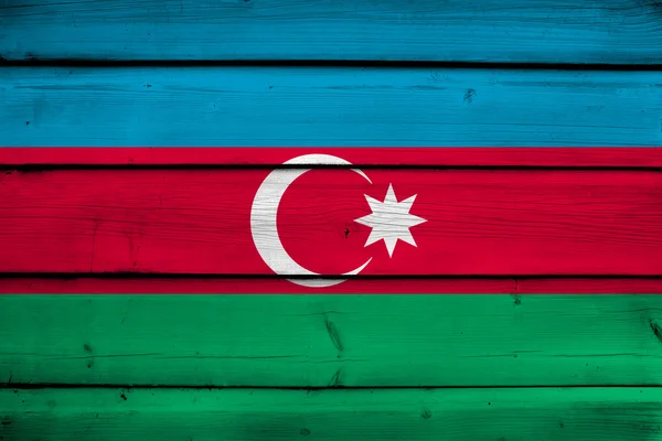 Azerbaijan Flagge auf Holz Hintergrund — Stockfoto
