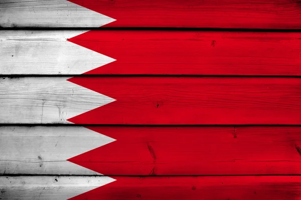 Bahrain Flag on wood background — Stock Photo, Image