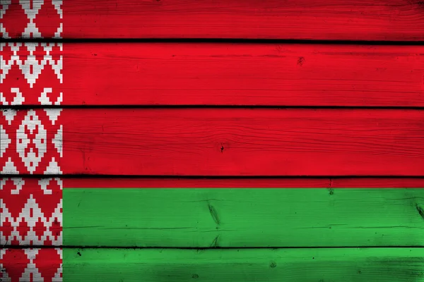 Belarus Flag on wood background — Stock Photo, Image