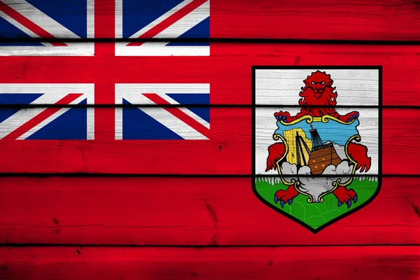 Bermuda Bandiera su fondo legno — Foto Stock