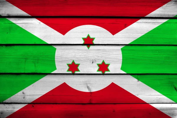 Burundi Bandera sobre fondo de madera —  Fotos de Stock
