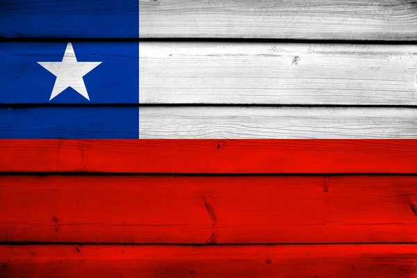 Chile Flag on wood background — Stock Photo, Image