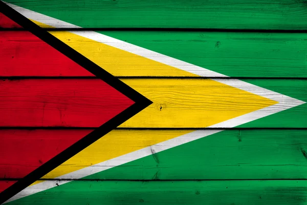 Guyana Bandiera su fondo legno — Foto Stock