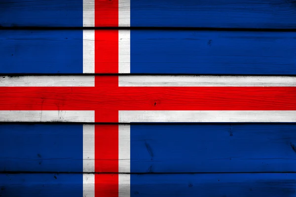 Islandia Bandera sobre fondo de madera —  Fotos de Stock