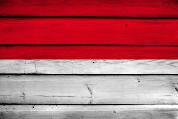 Indonesia Flag on wood background — Stock Photo, Image