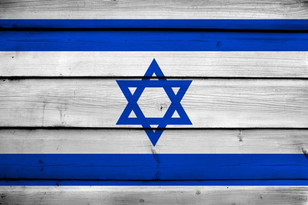Bandera de Israel sobre fondo de madera — Foto de Stock