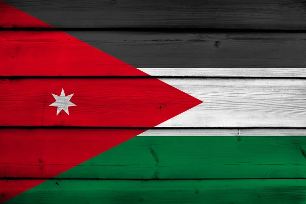 Jordania Bandera sobre fondo de madera —  Fotos de Stock