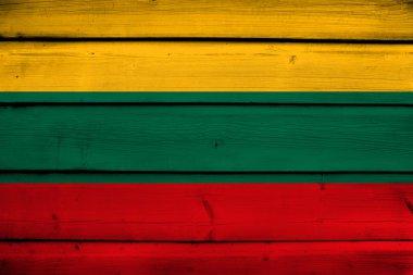 ahşap arka plan Litvanya bayrağı
