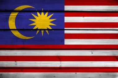 ahşap zemin üzerinde Malezya bayrağı