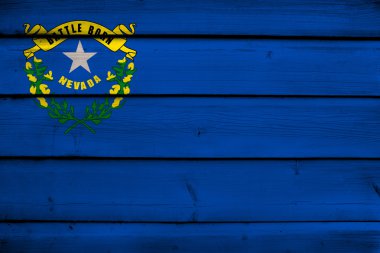 Nevada Devlet bayrağı ahşap arka plan üzerinde