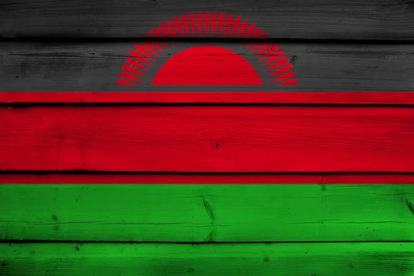 Bandeira do Malawi em fundo de madeira — Fotografia de Stock