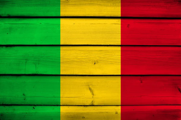 Mali Flag on wood background — Stock Photo, Image