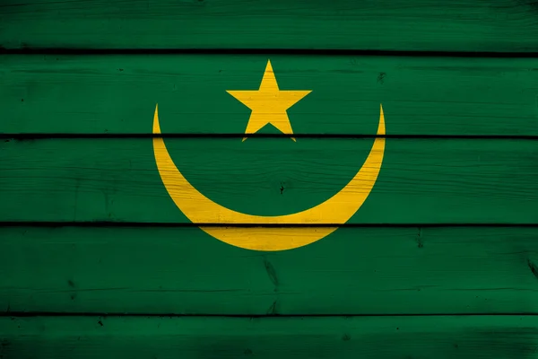 Mauritania Bandera sobre fondo de madera —  Fotos de Stock
