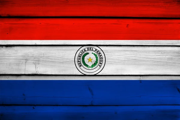 Paraguay flagga på trä bakgrund — Stockfoto