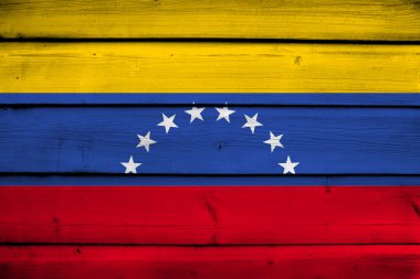 ahşap zemin üzerine Venezüella bayrağı