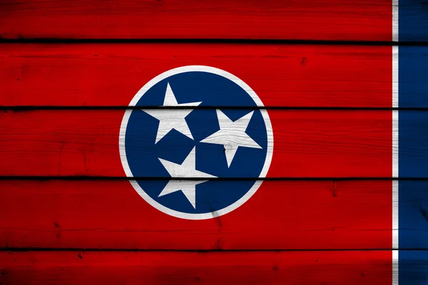 Tennessee state flag auf Holz Hintergrund — Stockfoto