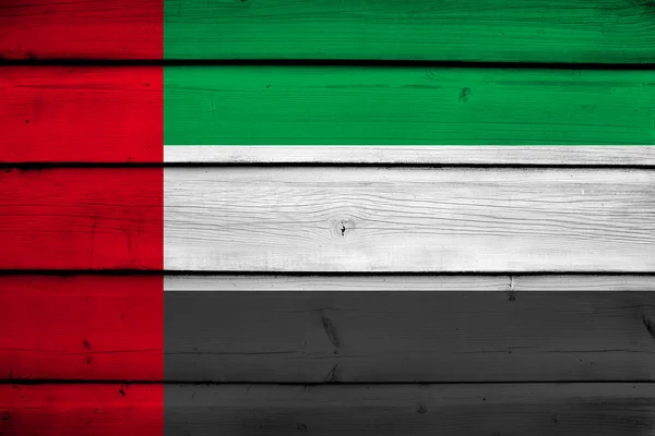 United Arab Emirates Flag on wood background — Stock Photo, Image