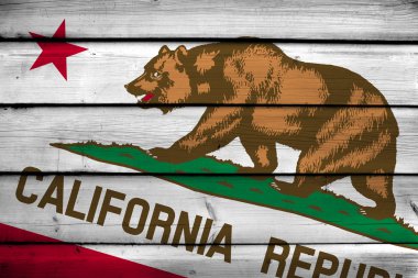California Devlet bayrağı ahşap arka plan üzerinde