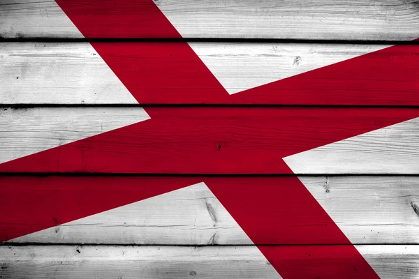 Alabama state flag auf Holz Hintergrund — Stockfoto