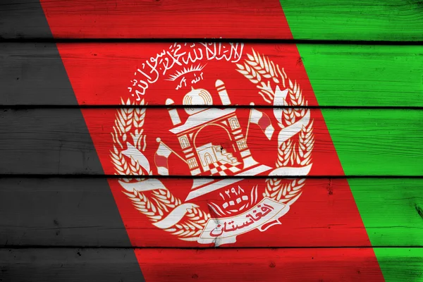 Afghanistan flagga på trä bakgrund — Stockfoto