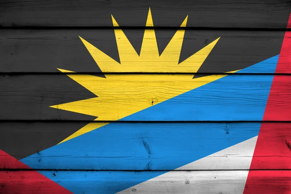 Antigua-et-Barbuda Drapeau sur fond bois — Photo