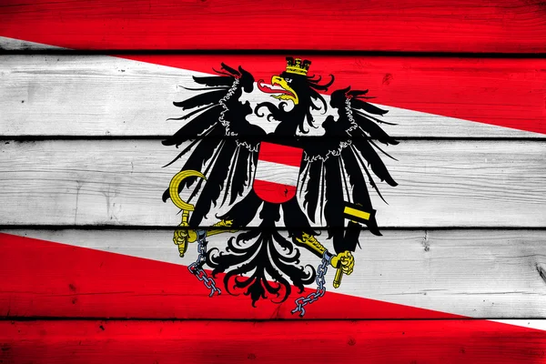 Austria Bandiera su fondo legno — Foto Stock