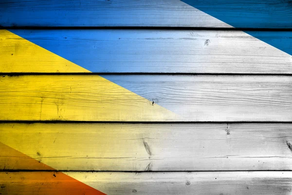 République autonome de Crimée et d'Ukraine Drapeau sur fond de bois — Photo